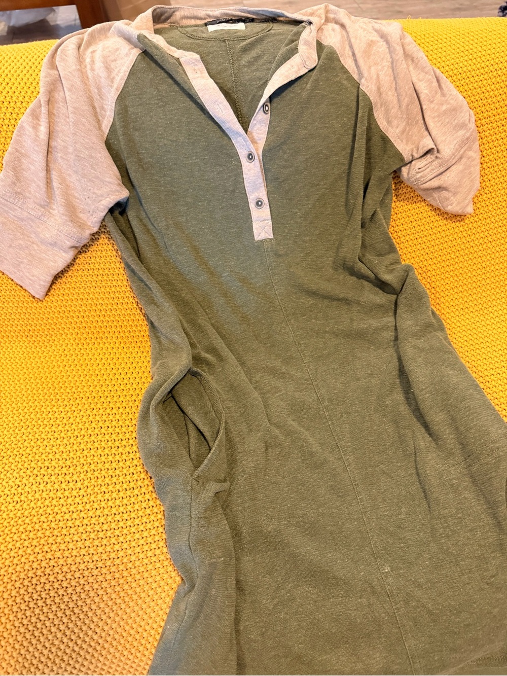 Prana - Green and Beige Tshirt Dress - XS